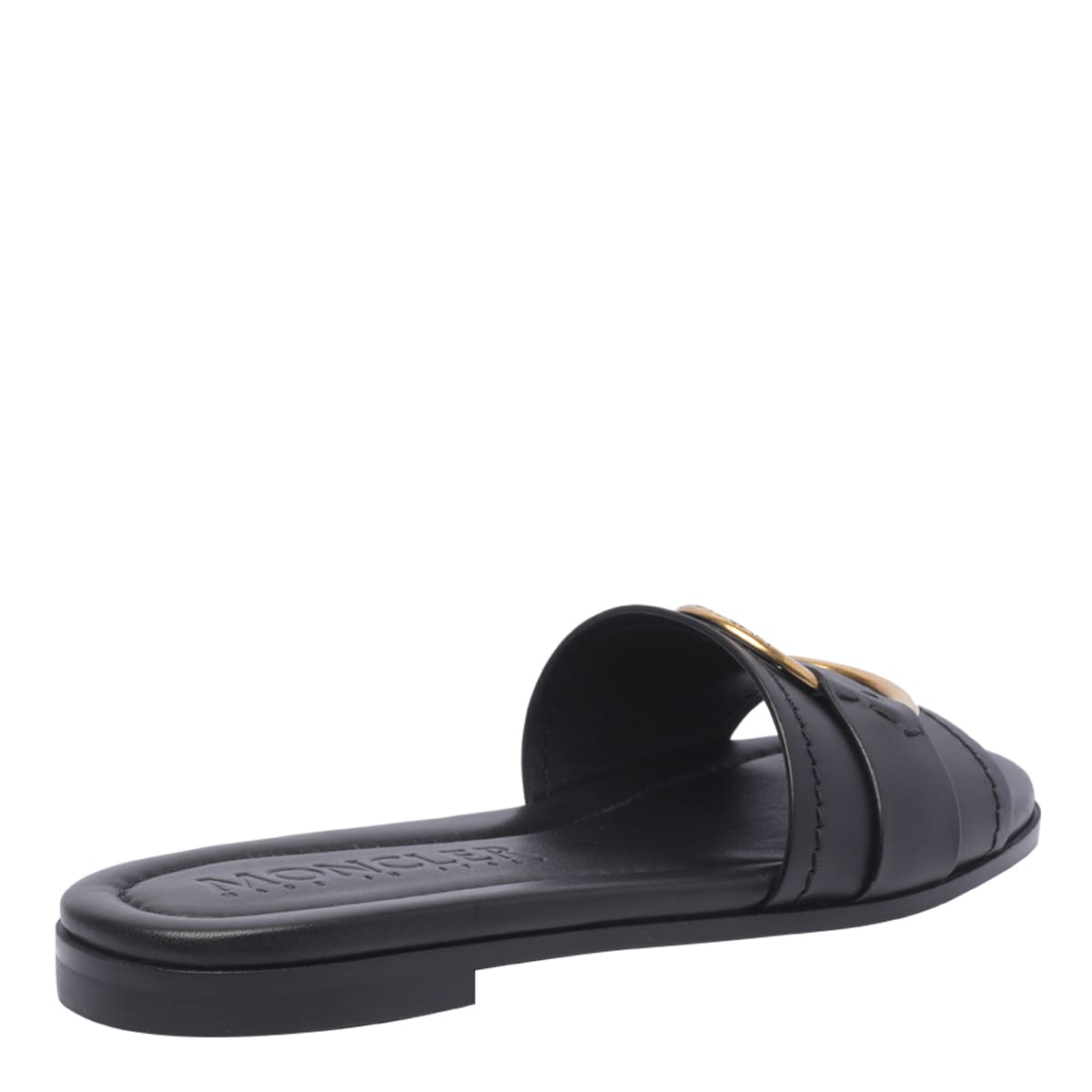 Shop Moncler Bell Slide Sandals In Black