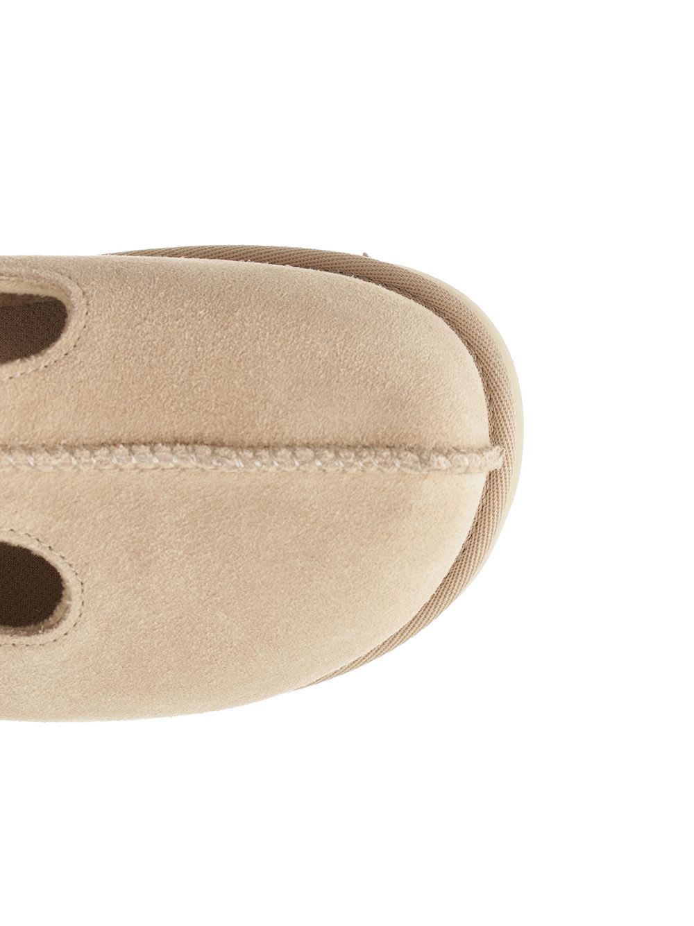 Ugg Lace-up Flatform Sole Round Toe Shoes In Beige