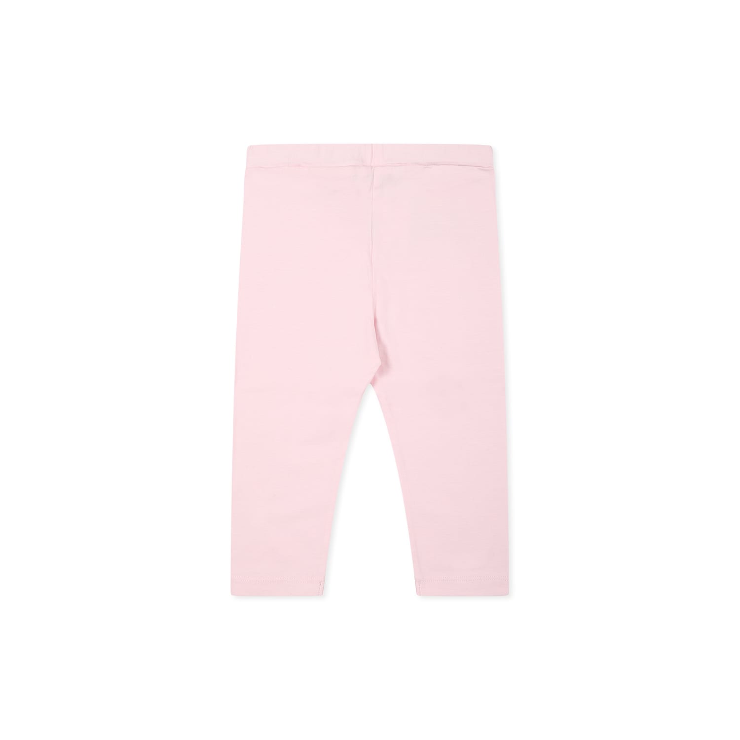 Balmain Pink Leggings For Baby Girl With Logo In Pink