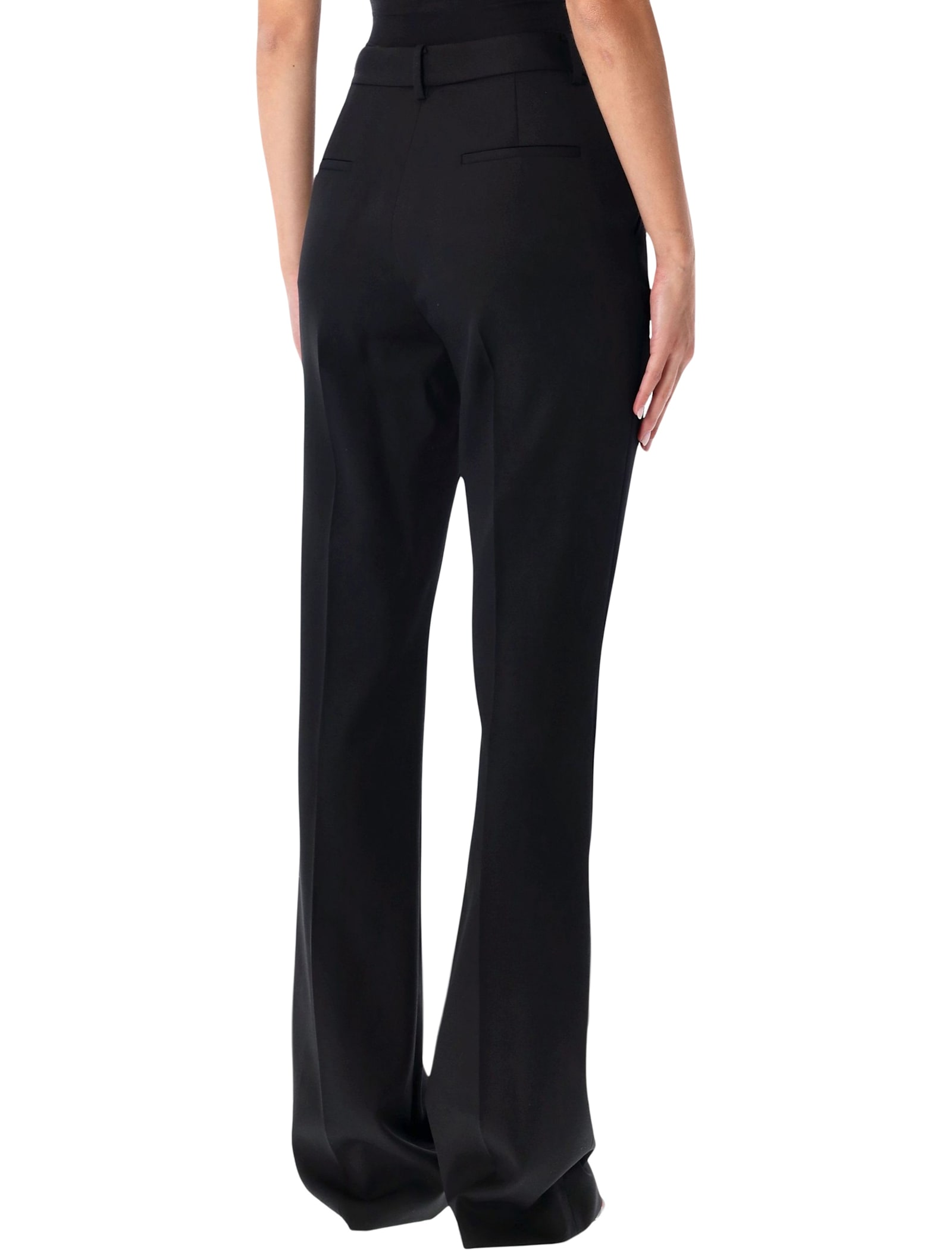 Ralph Lauren Tailored Slim Leg Wool Trousers In Black