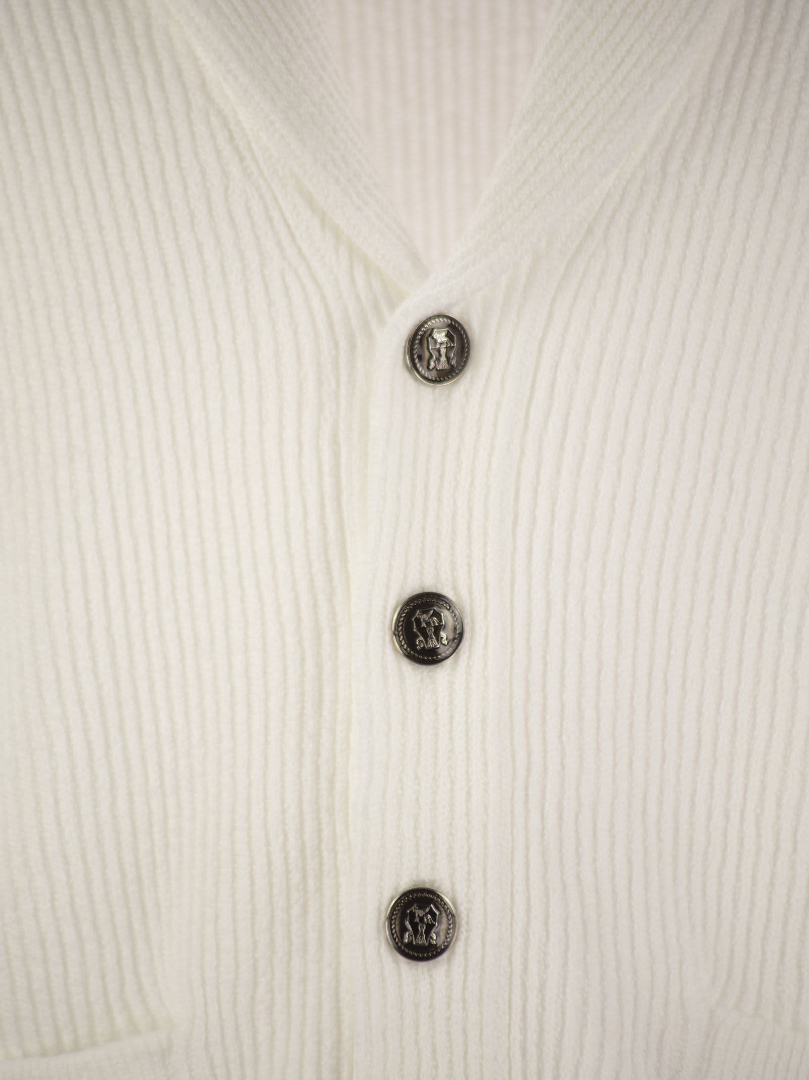 Brunello Cucinelli Men's Buttoned Cotton Rib Cardigan In Neve