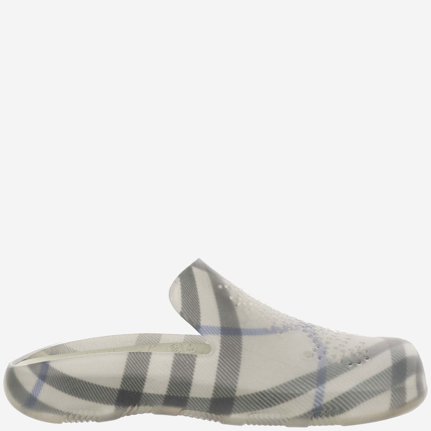 Rubber Mules With Check Pattern