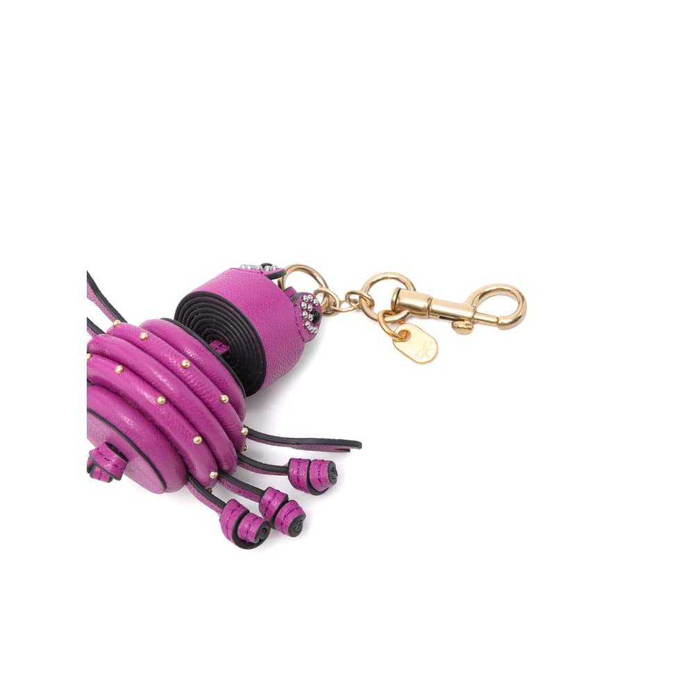 Anya Hindmarch Womens Crab Leather Charm Pink