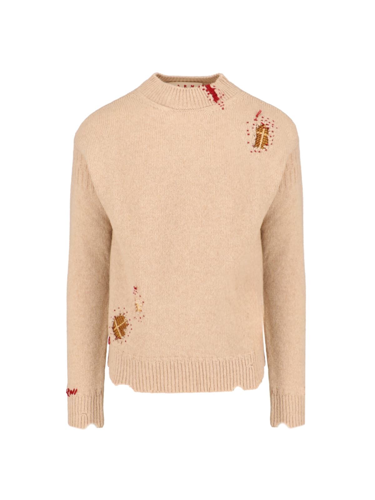 Shop Marni Wool Sweater In Beige