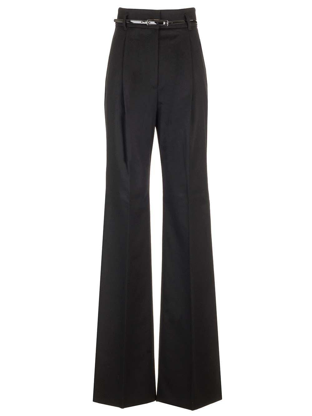 Shop Max Mara Pleat Detailed Straight Leg Trousers In Black