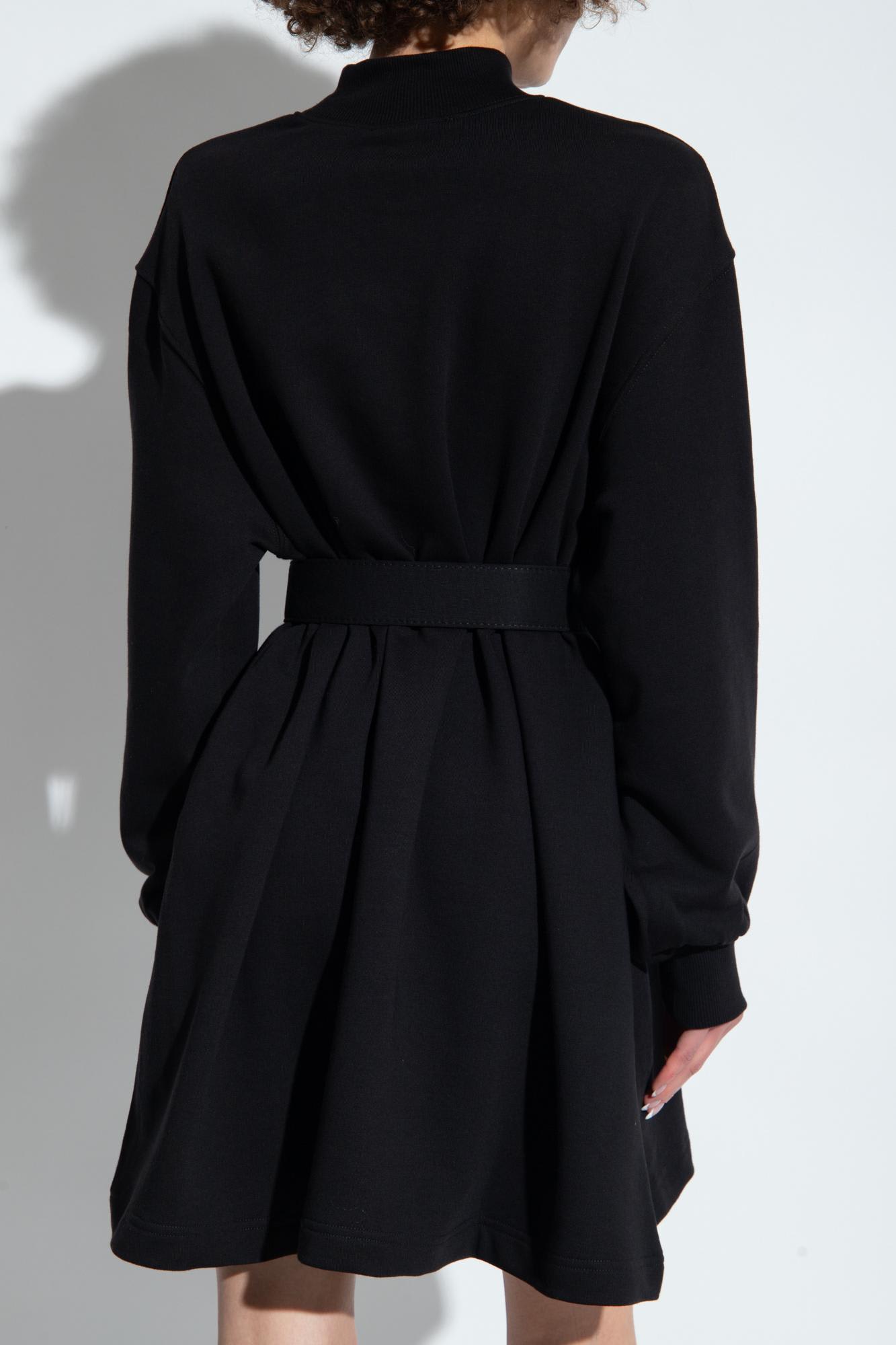 Versace Jeans Couture Baroque Buckle Sweatshirt Dress In Black