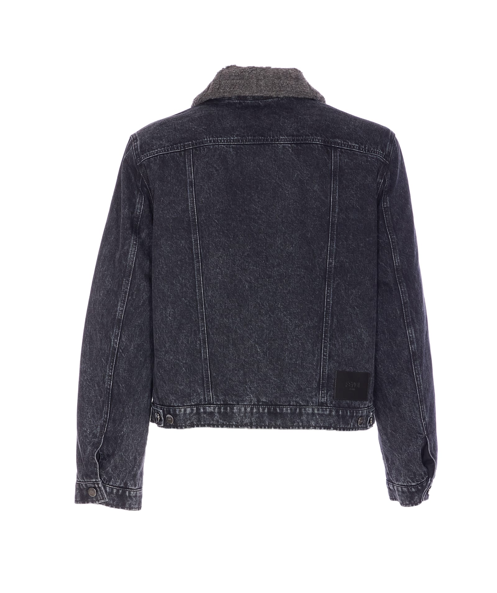 Fendi Point-collar Buttoned Jacket In Black