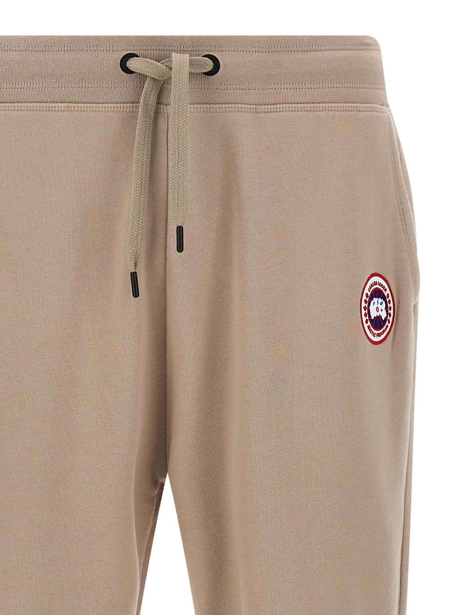Canada Goose Cotton Track-pants With Ribbed Cuffs In Neutral