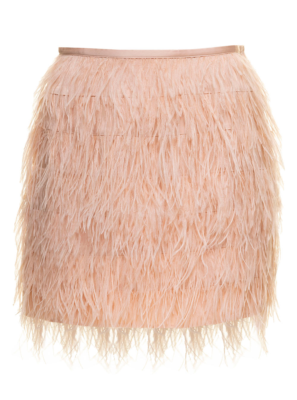 TwinSet Pink Mini Skirt With Feathers Twin Set Woman