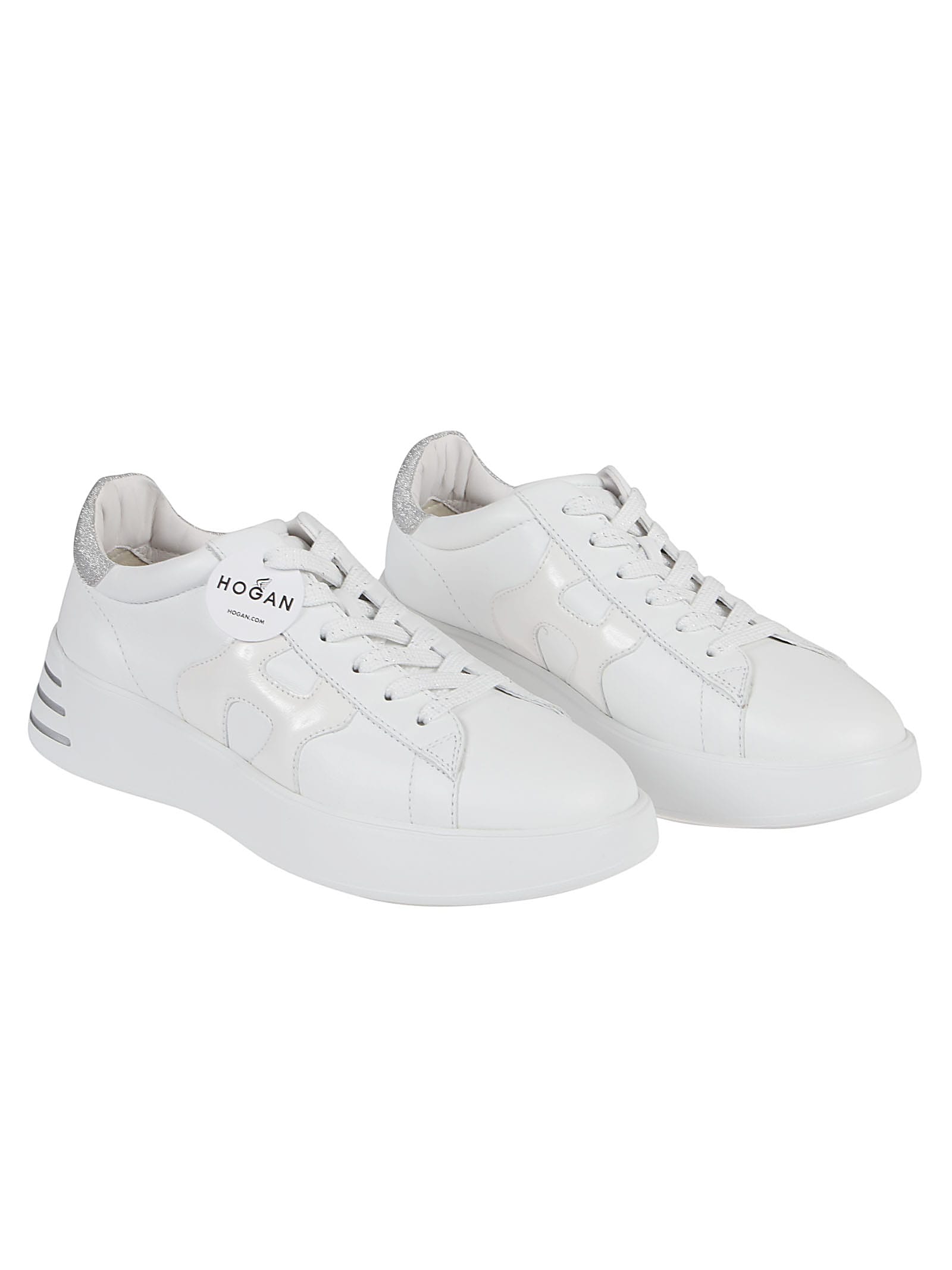 Shop Hogan Rebel H564 Sneakers In Bianco/argento