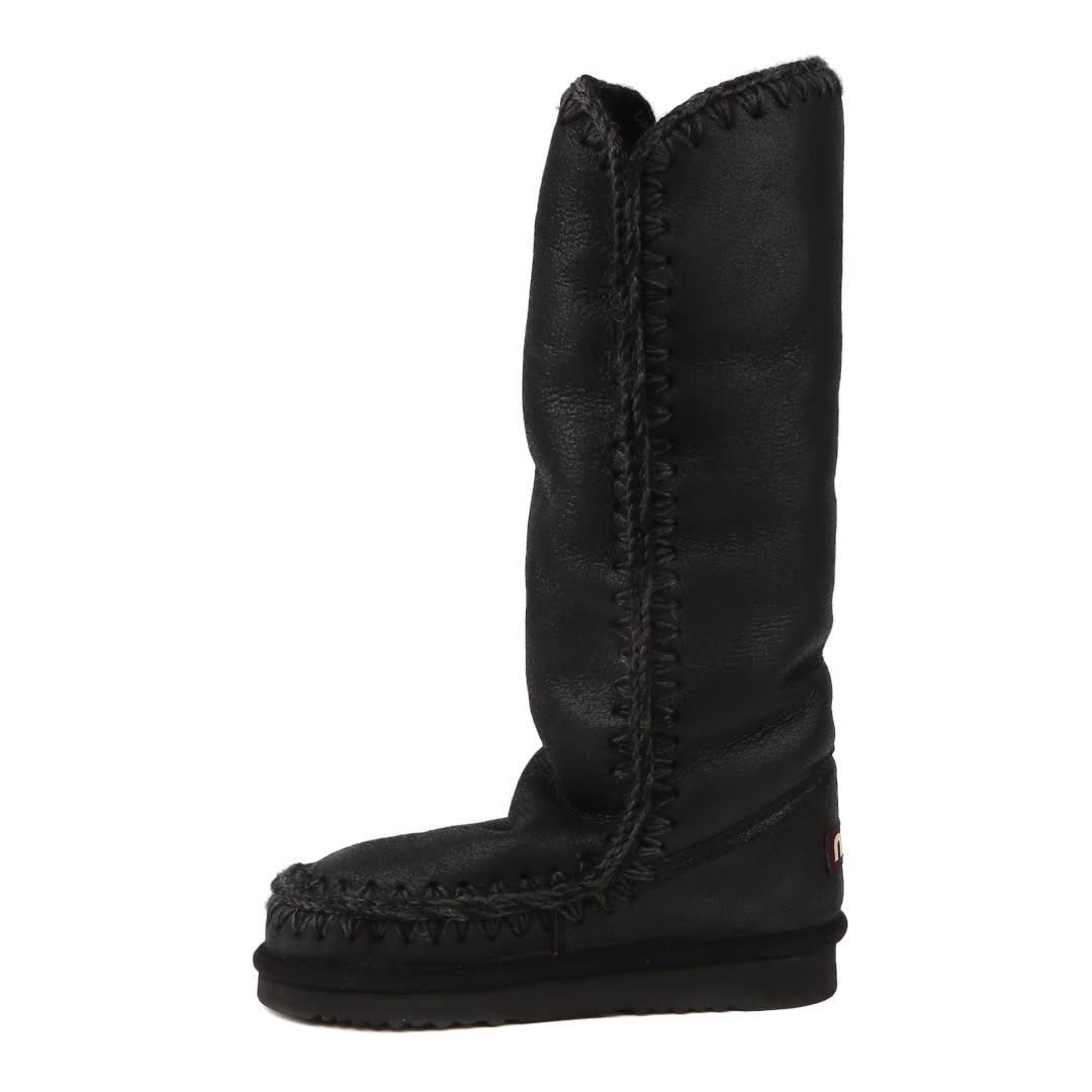 Shop Mou Eskimo 40 Boots With Metallic Finishes In Black