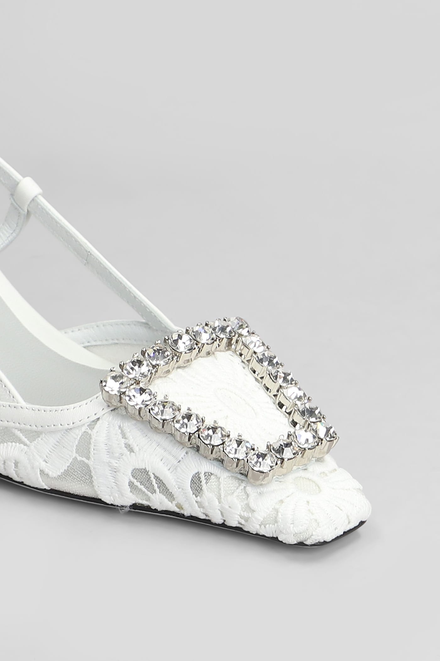 Roberto Festa Vittoria Pumps In White Leather And Fabric In White