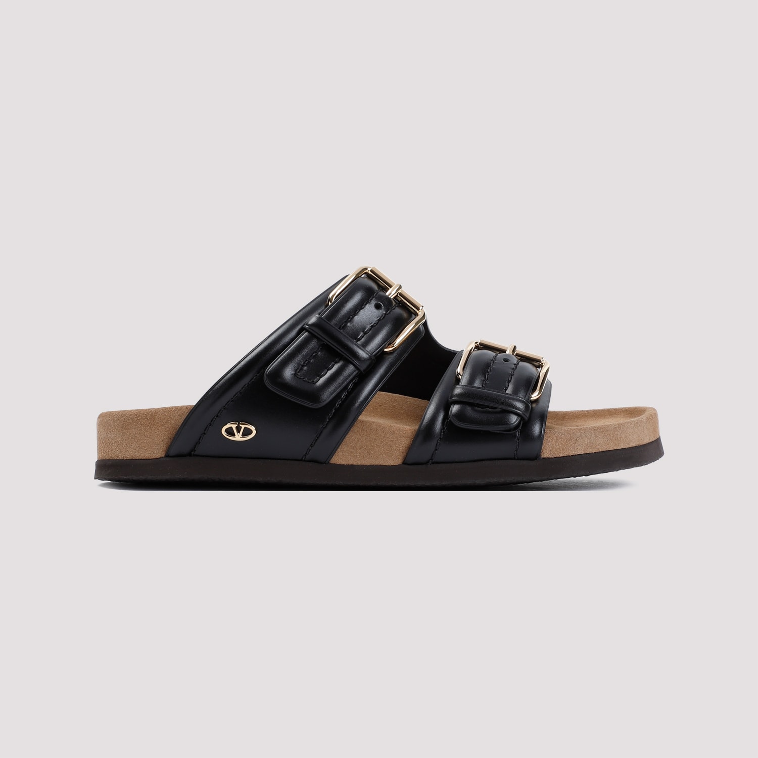 Shop Valentino Fussfriend Slide Sandals In Yvn Nero Sigaro