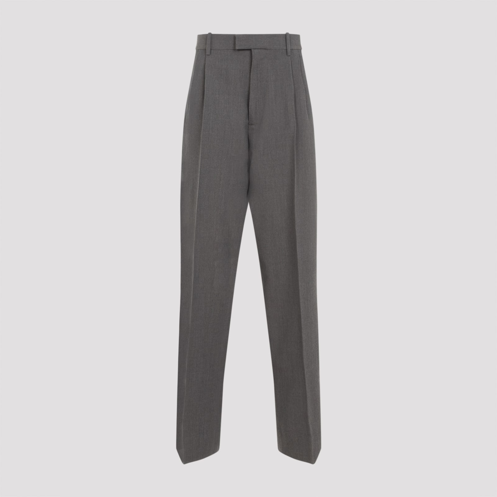 Bottega Veneta Women's Wool Trousers In Grey Melange