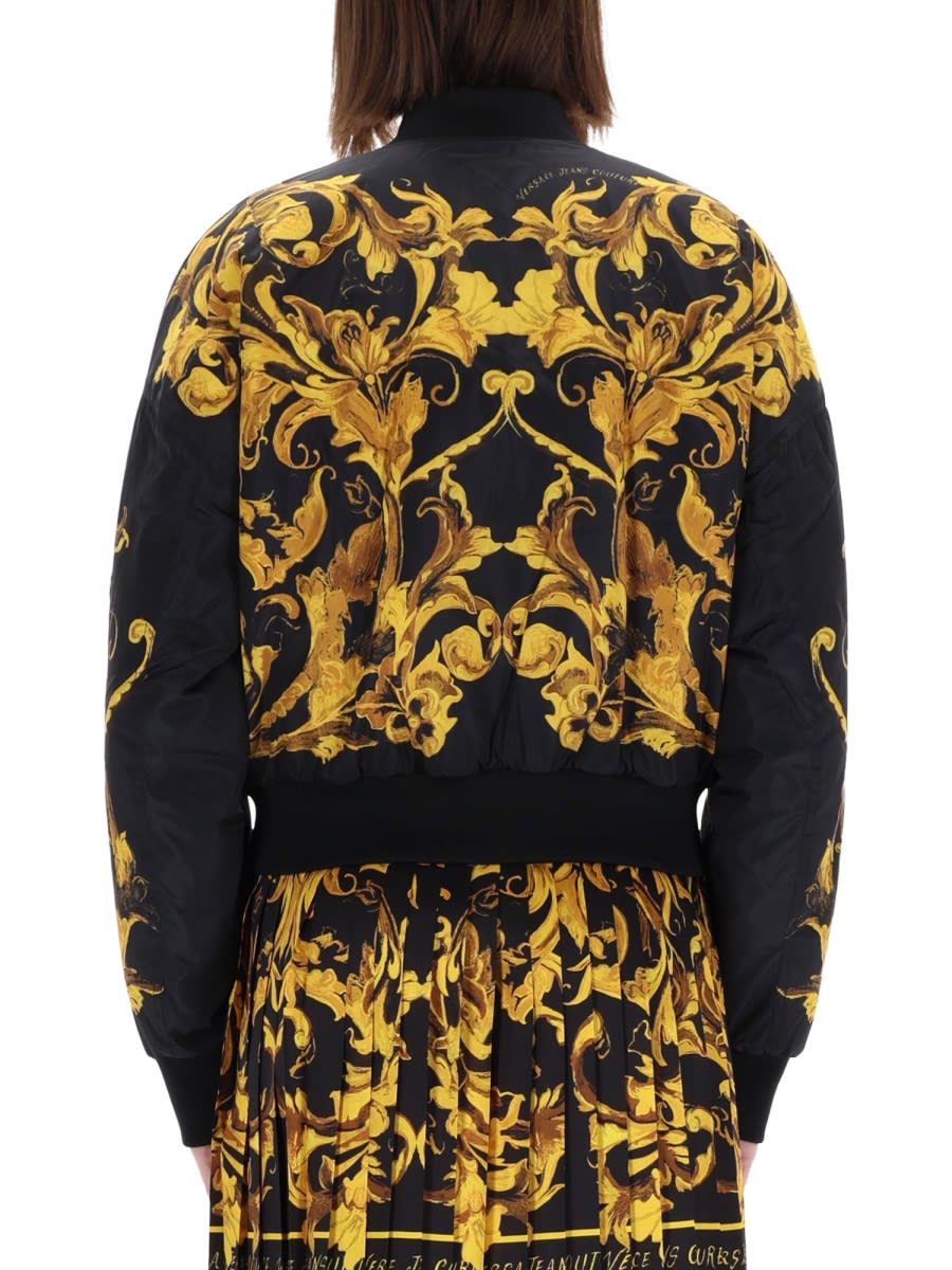Versace Jeans Couture "porcelain Baroque" Jacket In Black