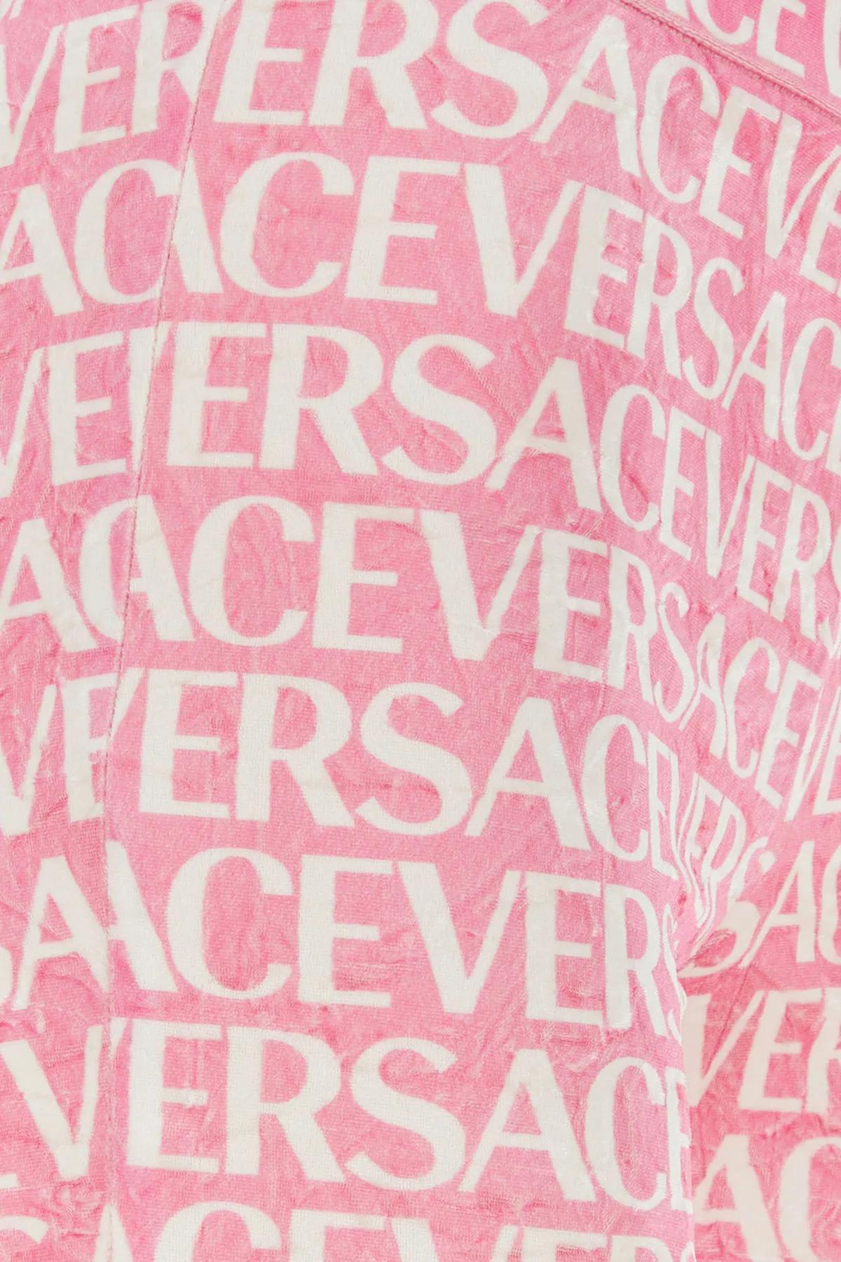 Shop Versace Printed Velvet Pant