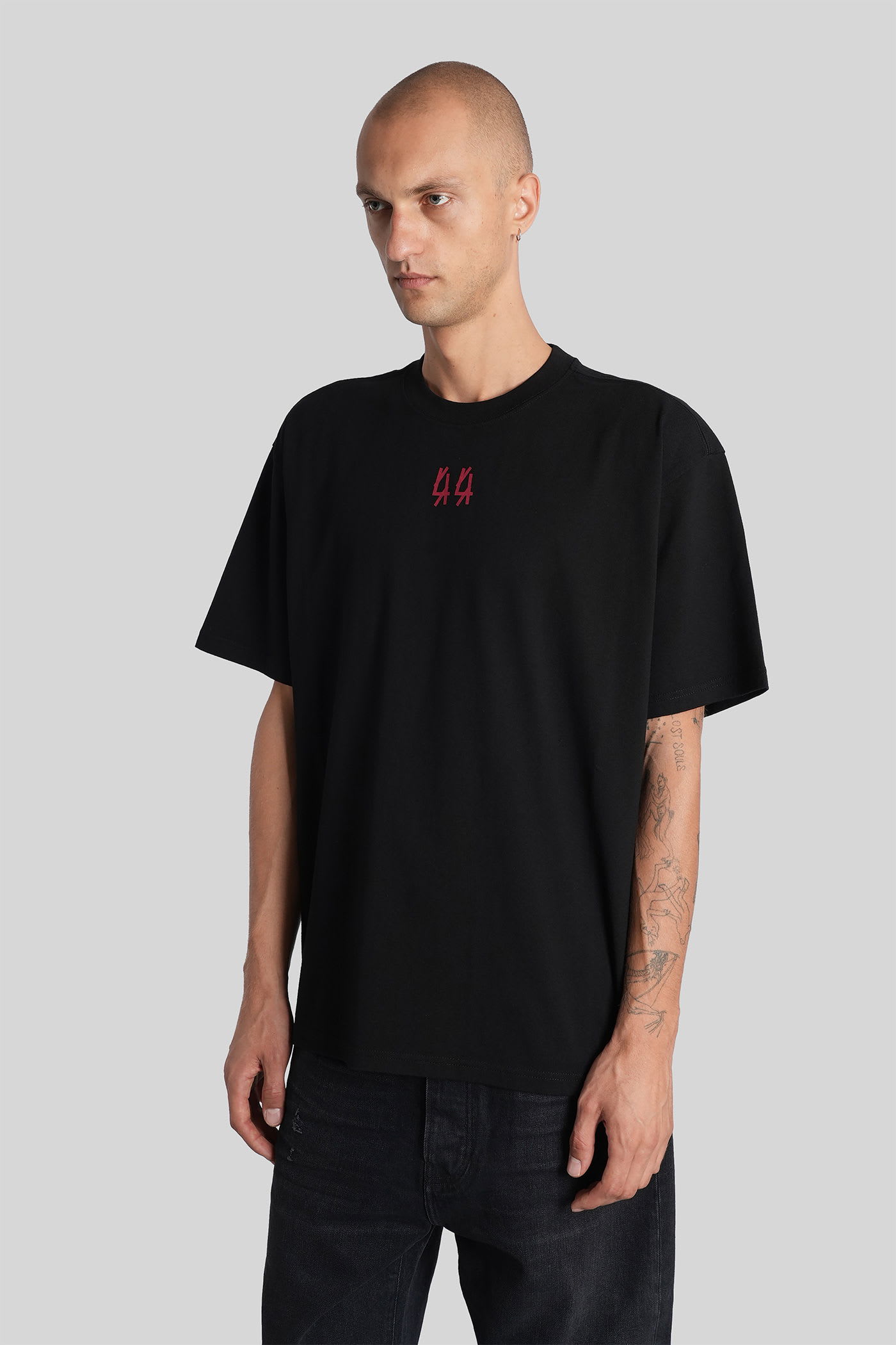 44 Label Group Short-sleeved T-shirt In Black