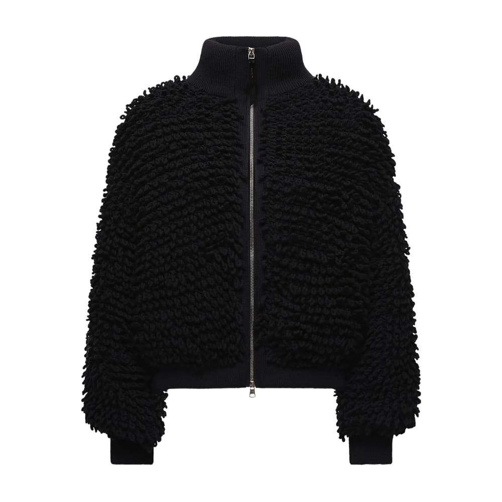 Moncler Genius X Ee72 By Edward Enninful Wool-blend Down Cardigan In Black