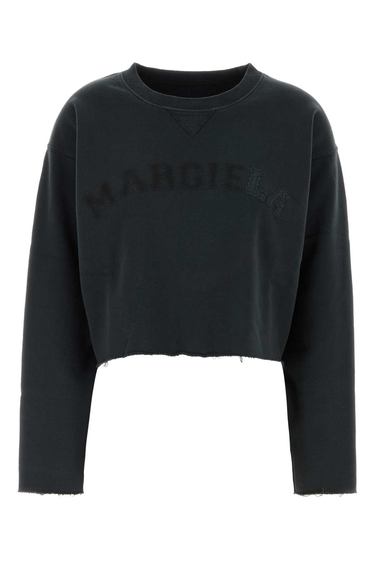 Shop Maison Margiela Black Cotton Sweatshirt