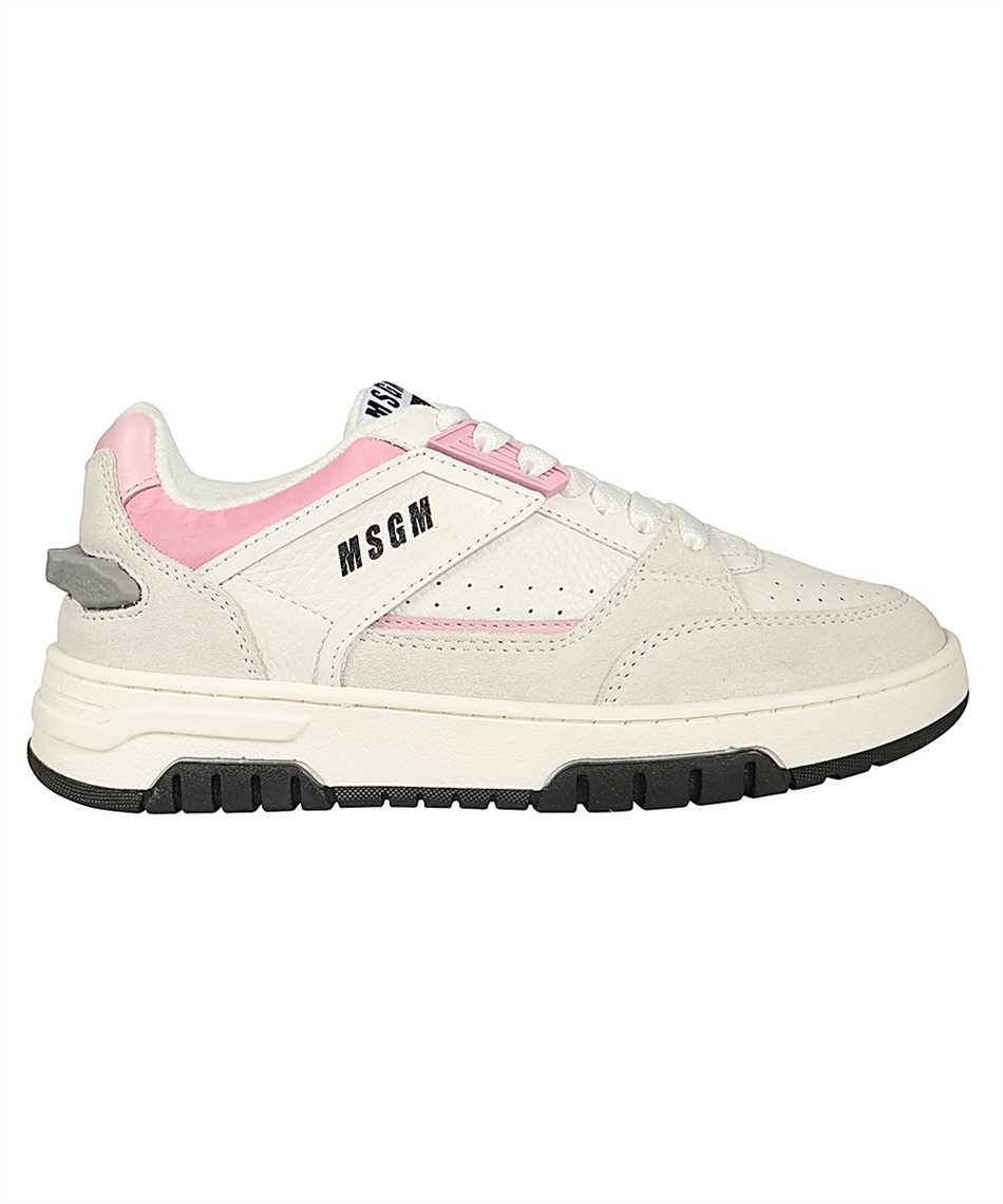 Msgm Logo-print Leather Sneakers In Multi