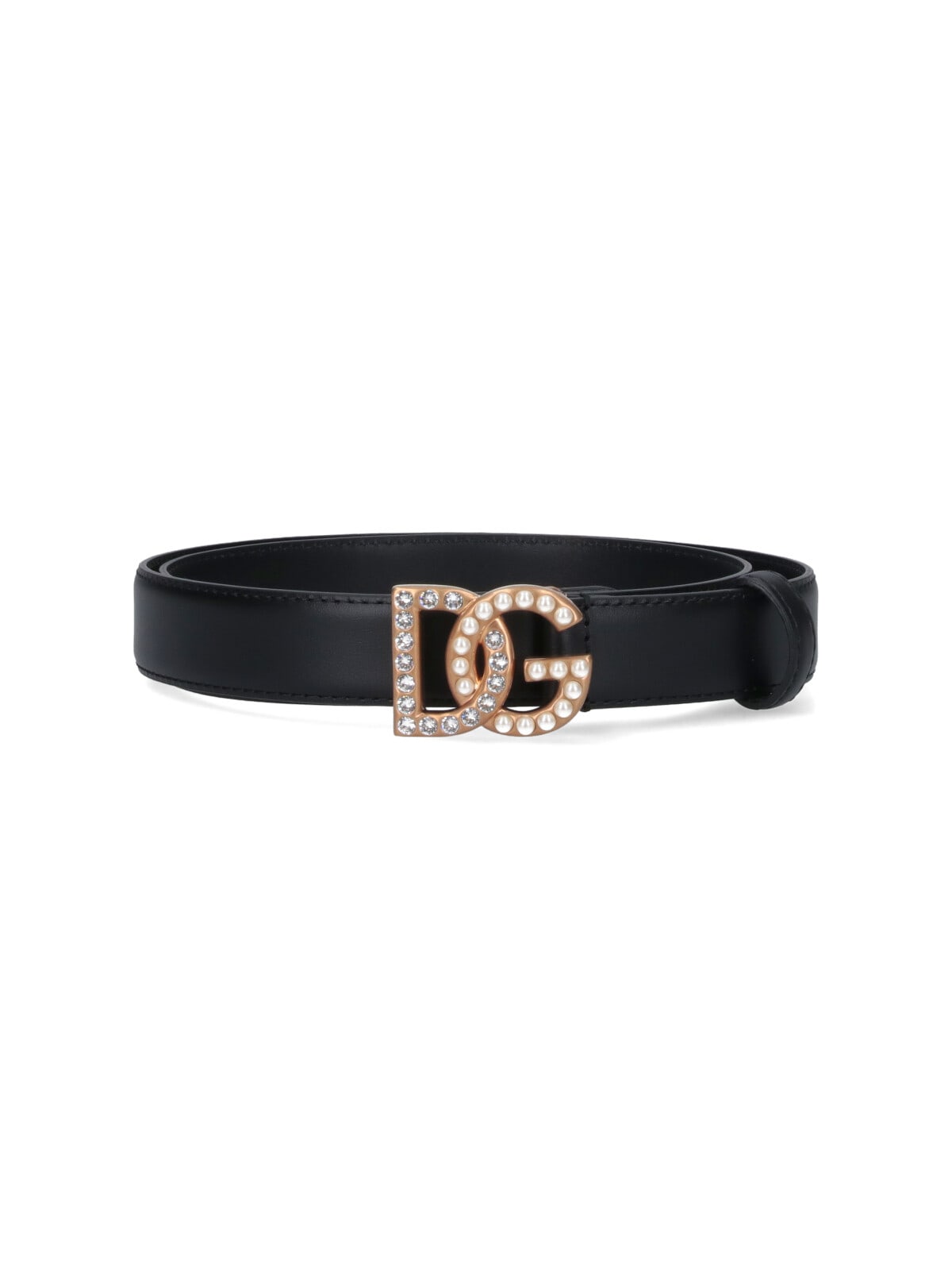 Dolce & Gabbana Cintura Con Logo Dg Gioiello In Black