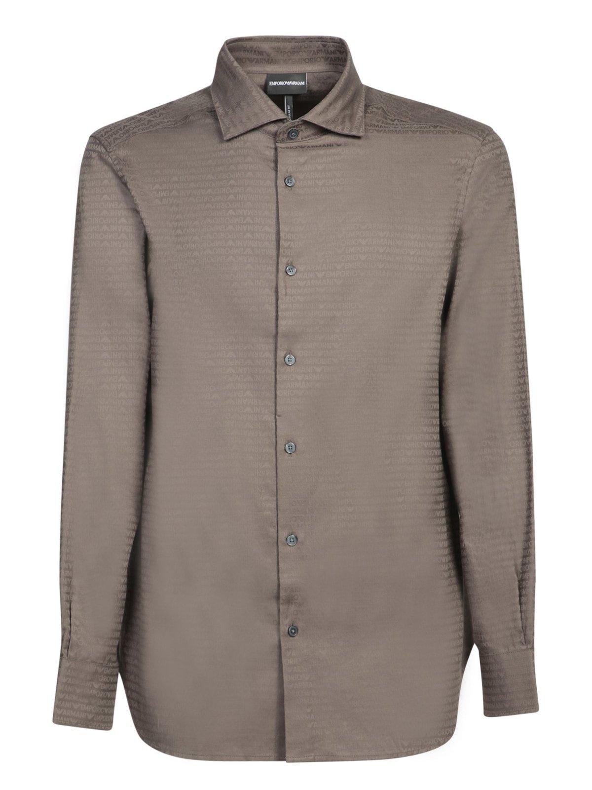 Logo Jacqaurd Buttoned Shirt