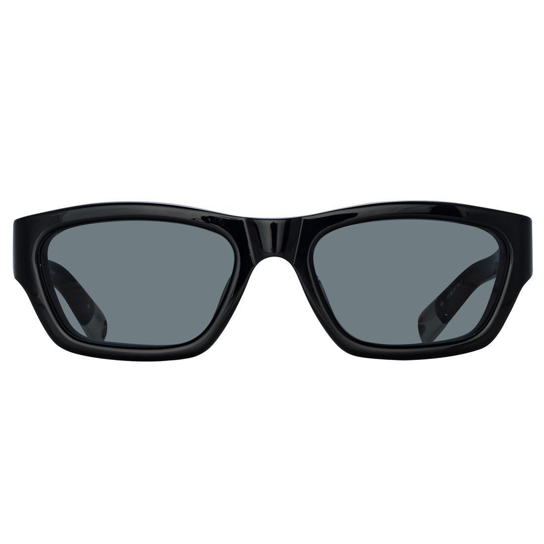 Shop Jacquemus Rectangle Frame Sunglasses In C1