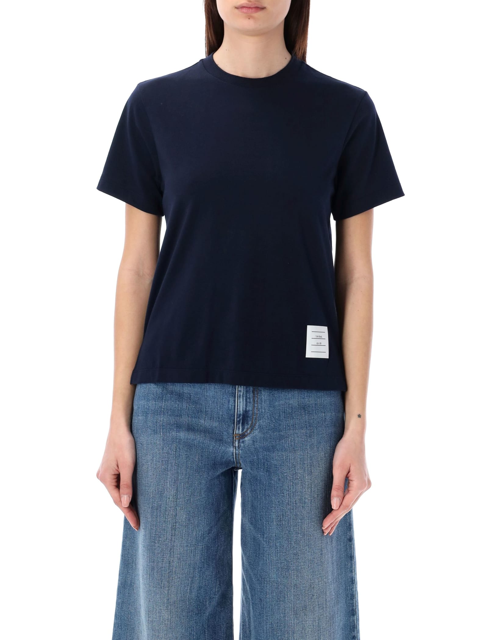 Shop Thom Browne Relaxed Fit T-shirt In Navy