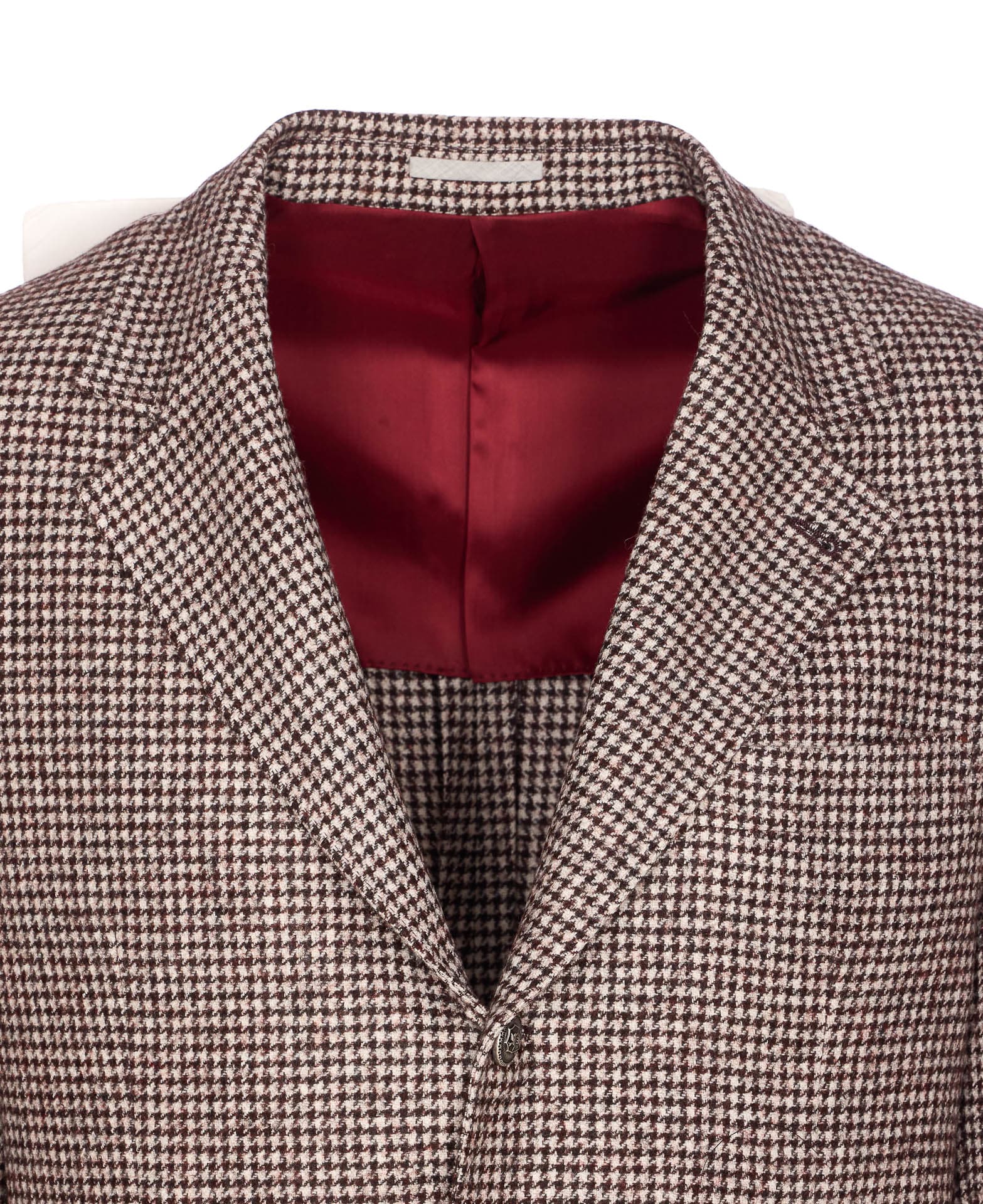 Brunello Cucinelli Houndstooth Wool Blend Single-breasted Blazer In Brown