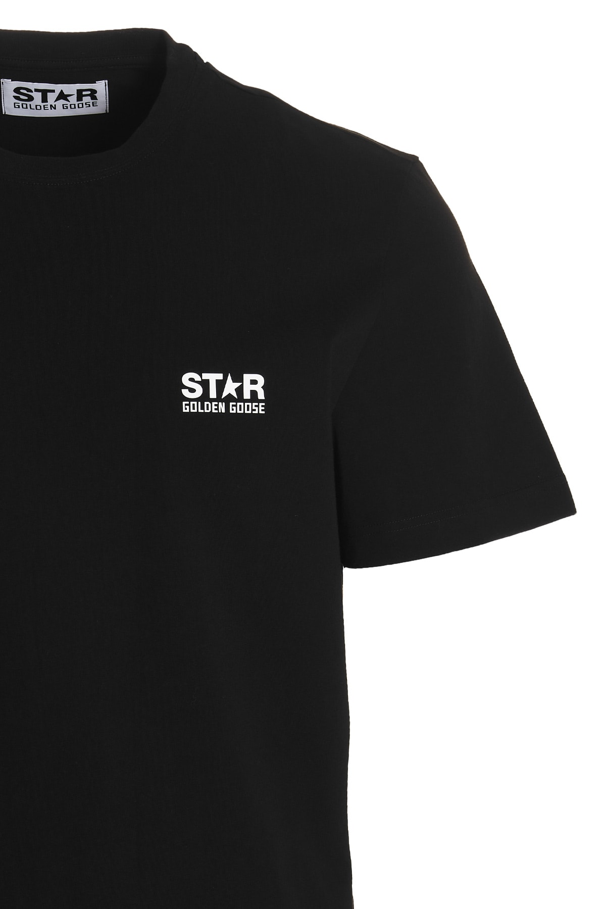 Golden Goose Black Star T-shirt In Multi