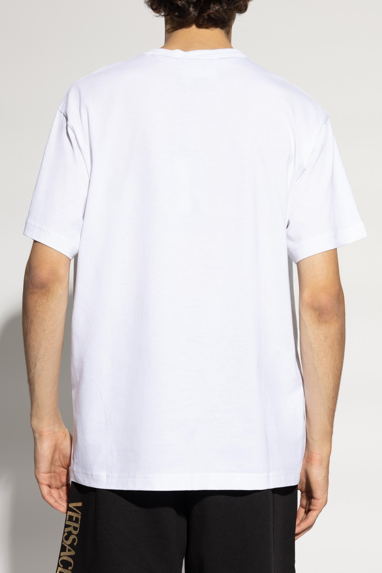 Shop Versace Jeans Couture T-shirt With A Pattern In White
