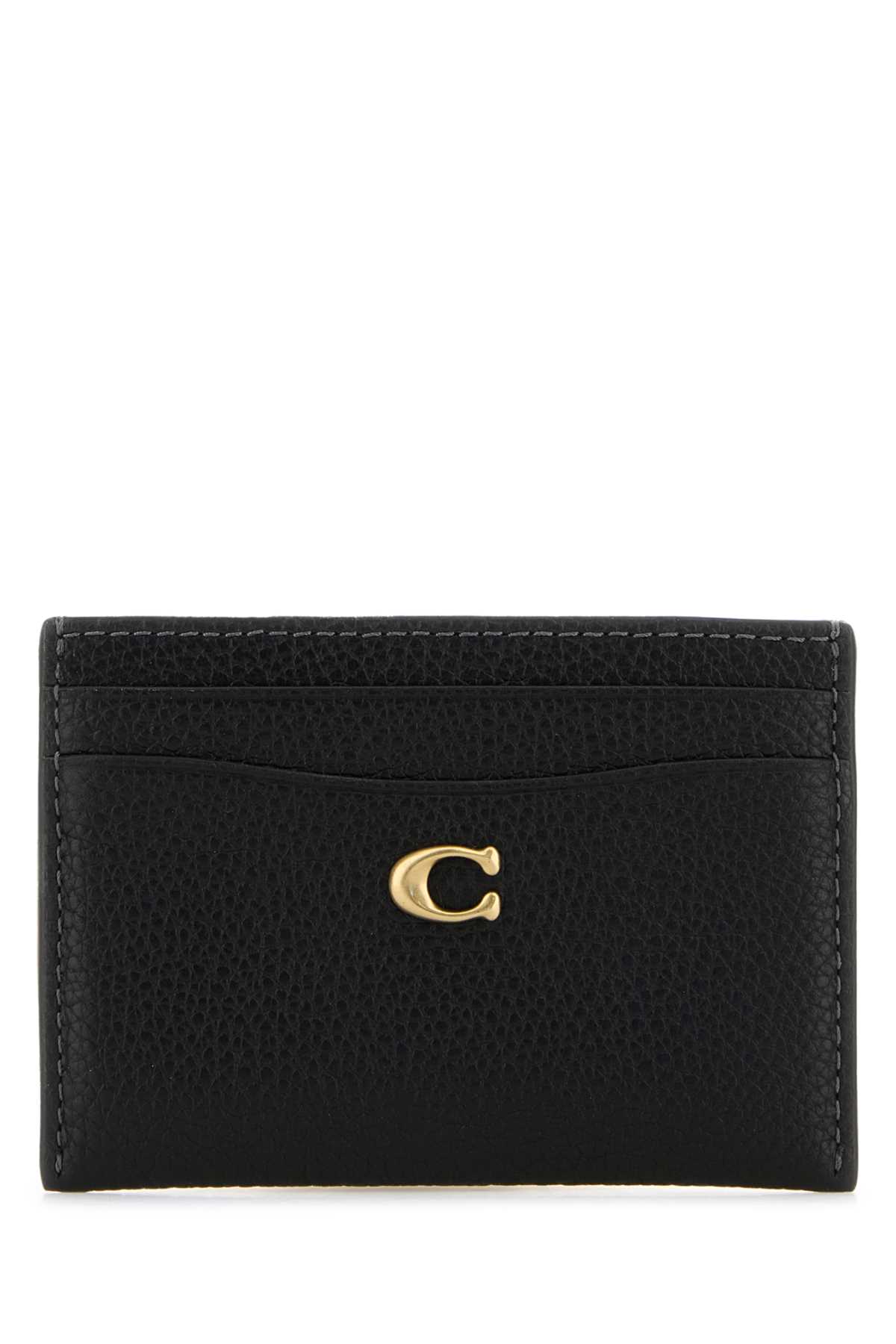 Coach Portacarte In Pelle Nera  Donna In Black
