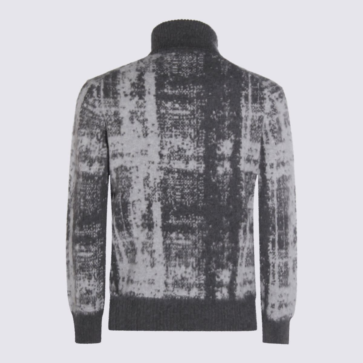 Piacenza Cashmere Roll-neck Abstract-motif Sweater In Black
