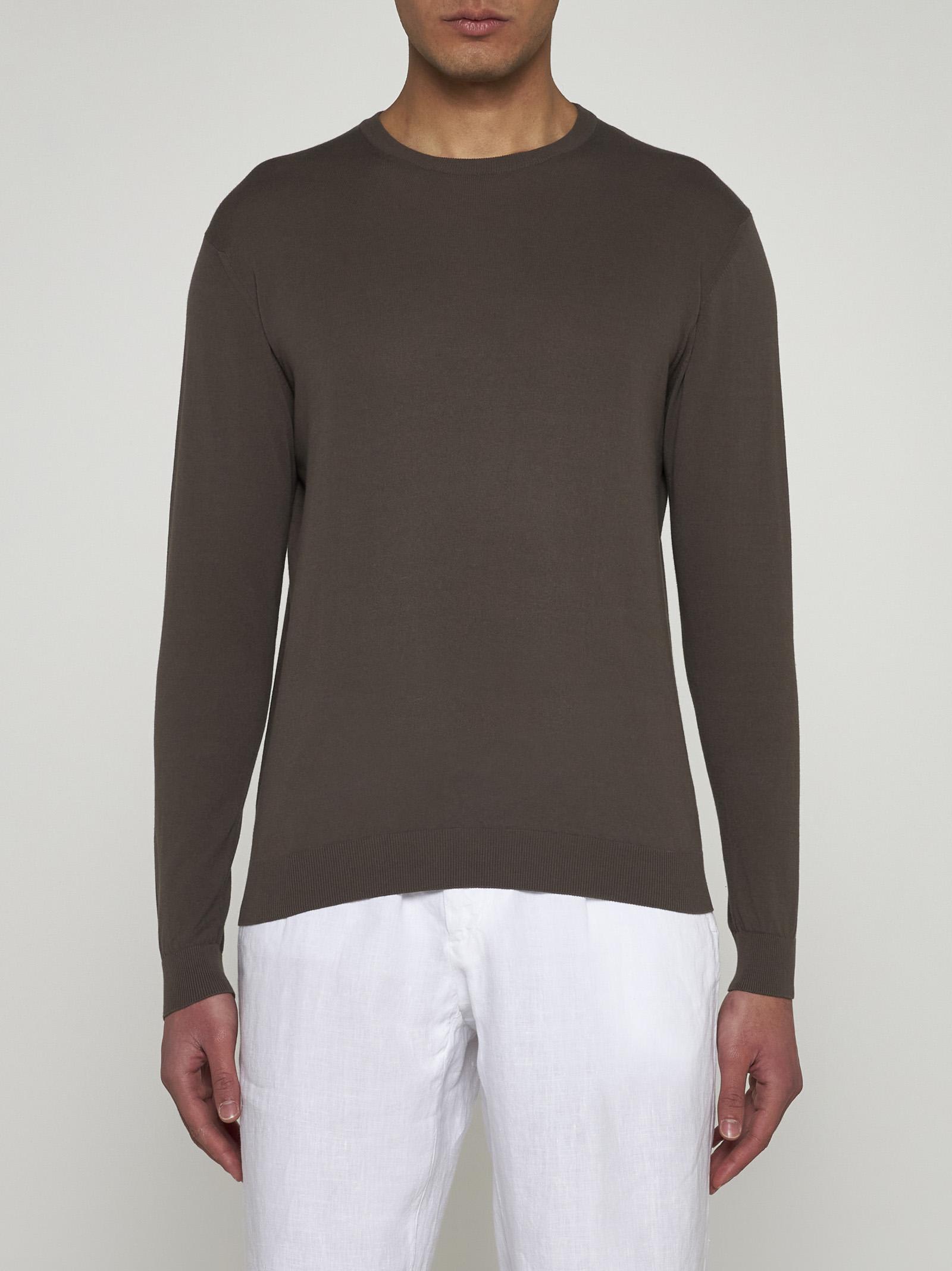 Shop Malo Cotton Sweater In Fango