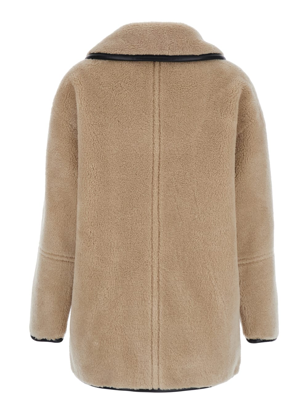 Low Classic Reversible Shearling Wool Jacket In Brown
