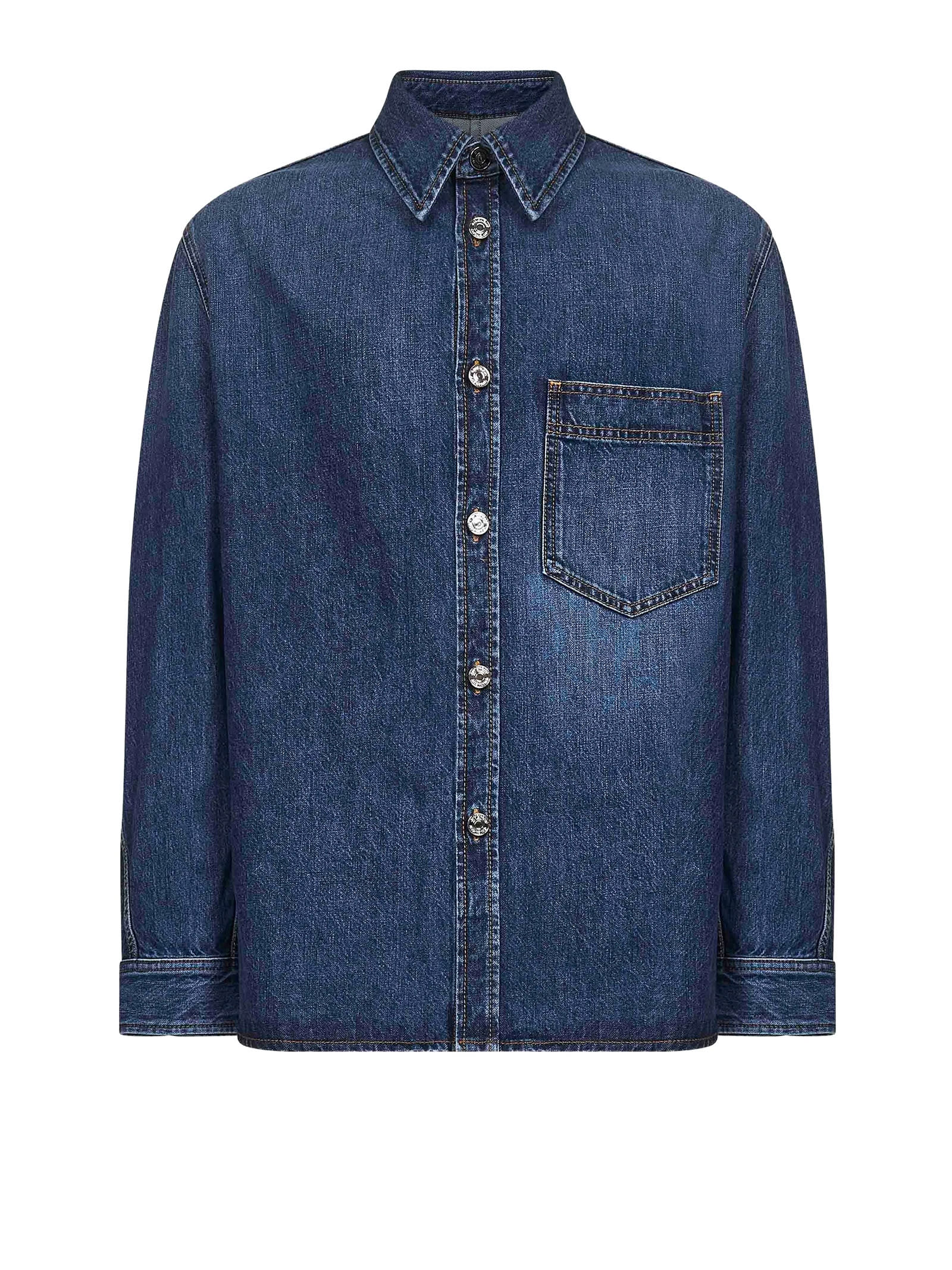 Givenchy Classic Denim Shirt With Button-up Front In Blue
