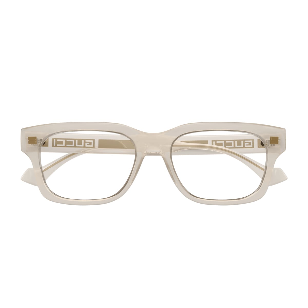 Gucci Gg1731o Linea Lettering 004 Sage Green Trasparent Glasses In Trasparente