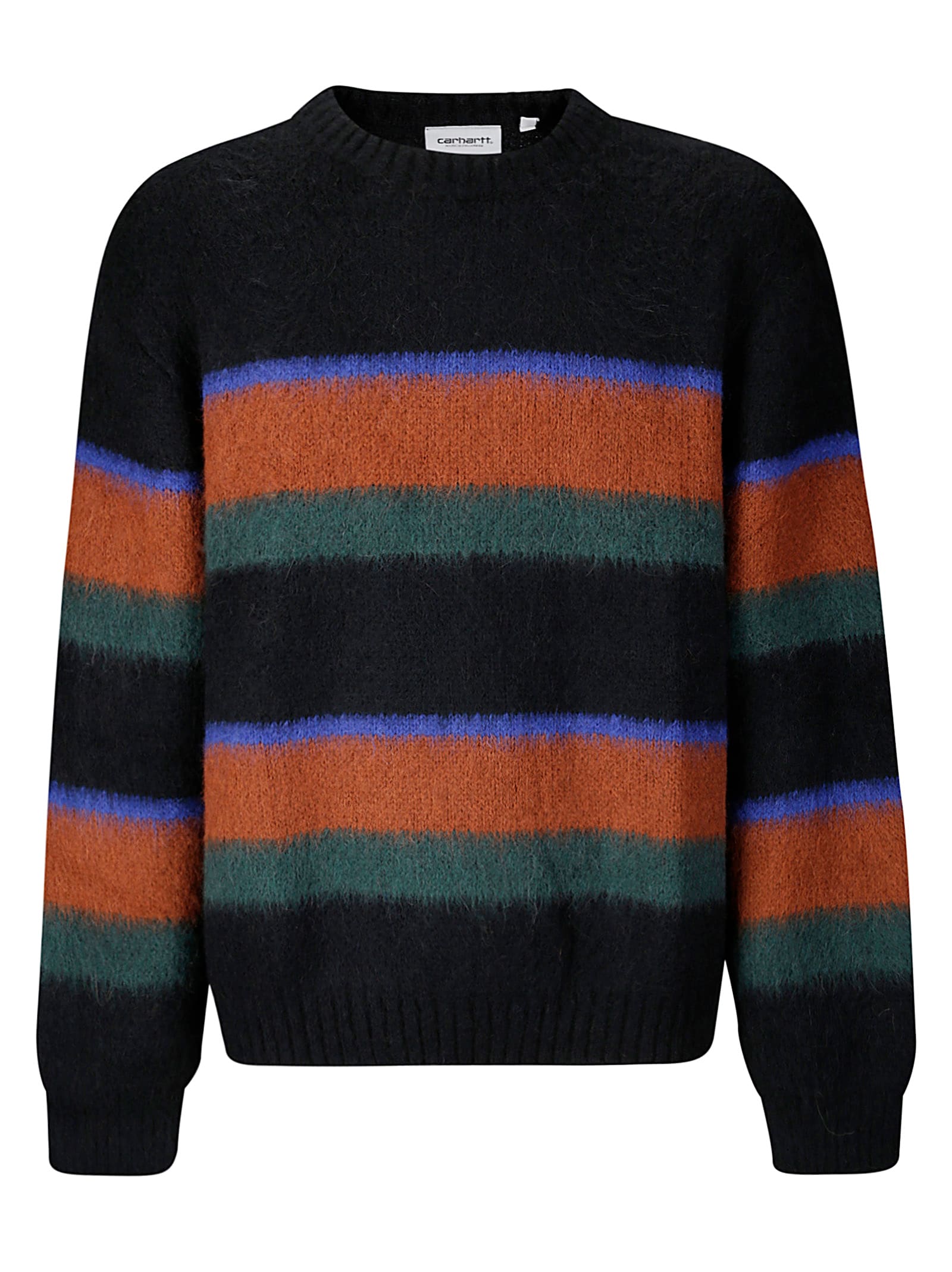 Shop Carhartt Merton Sweater In Sundling Stripe Deep H Brown