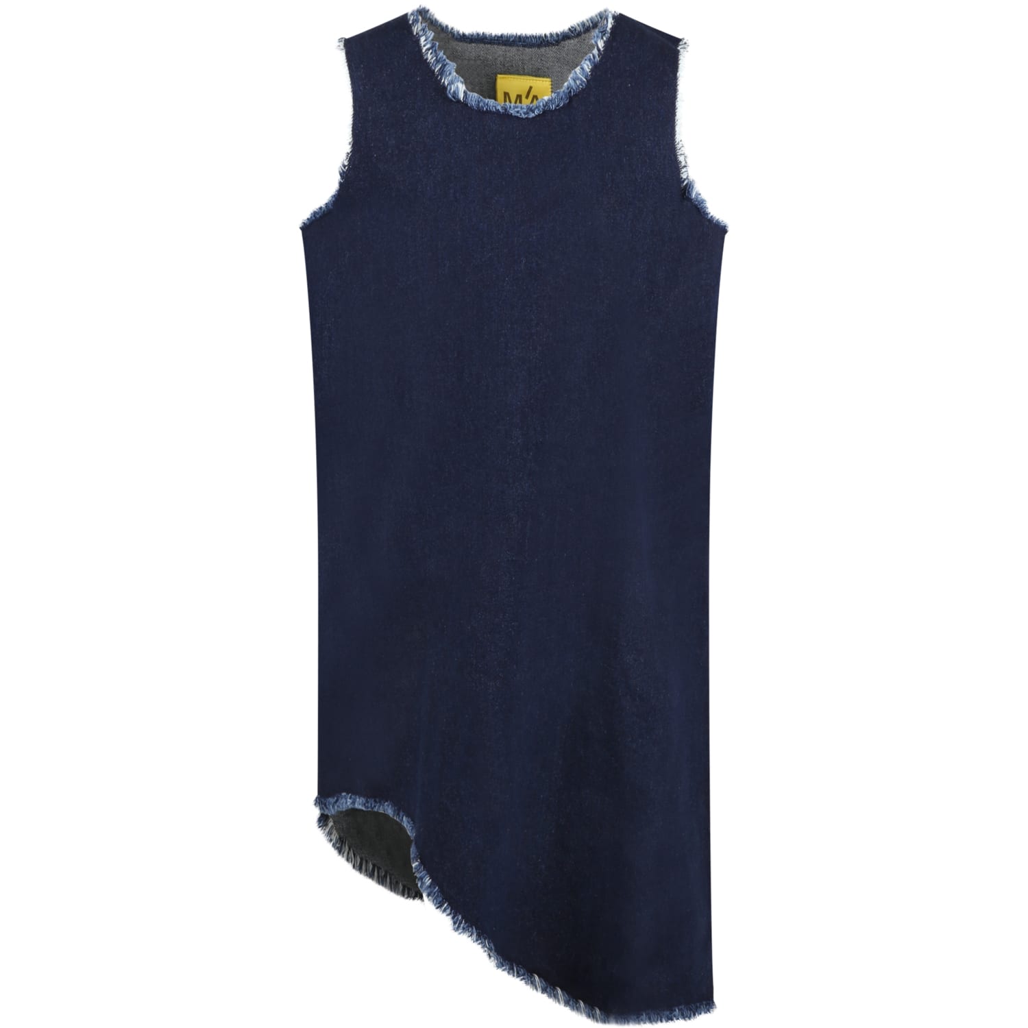 Marques'Almeida Blue Dress For Girl With Logo Patch