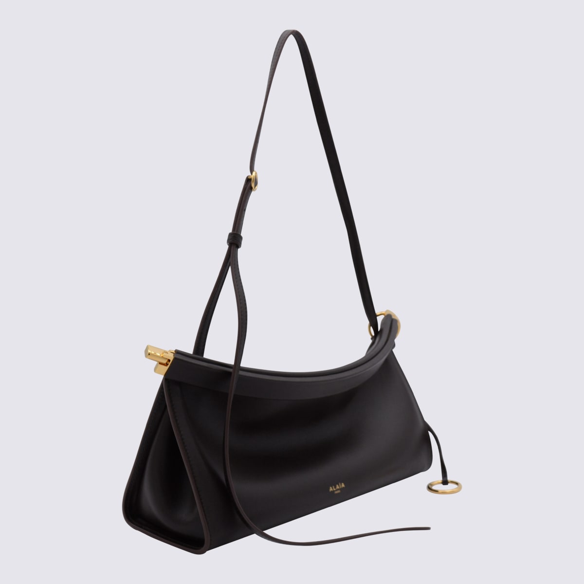 Alaïa Dark Brown Leather East West Medium Crossbody Bag In Brown