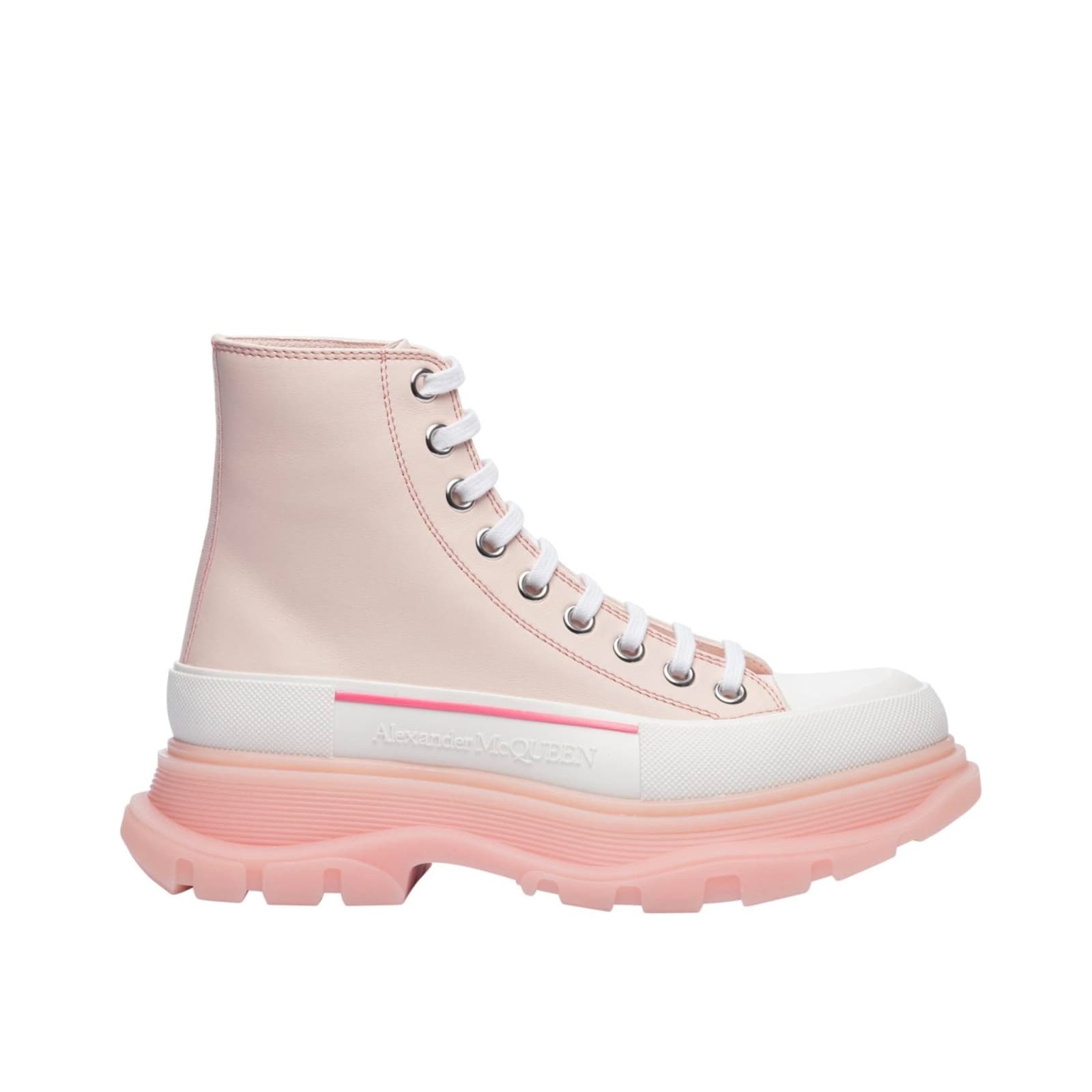 Alexander Mcqueen Woman Ankle Boots Light Pink Size 10 Calfskin In Pink