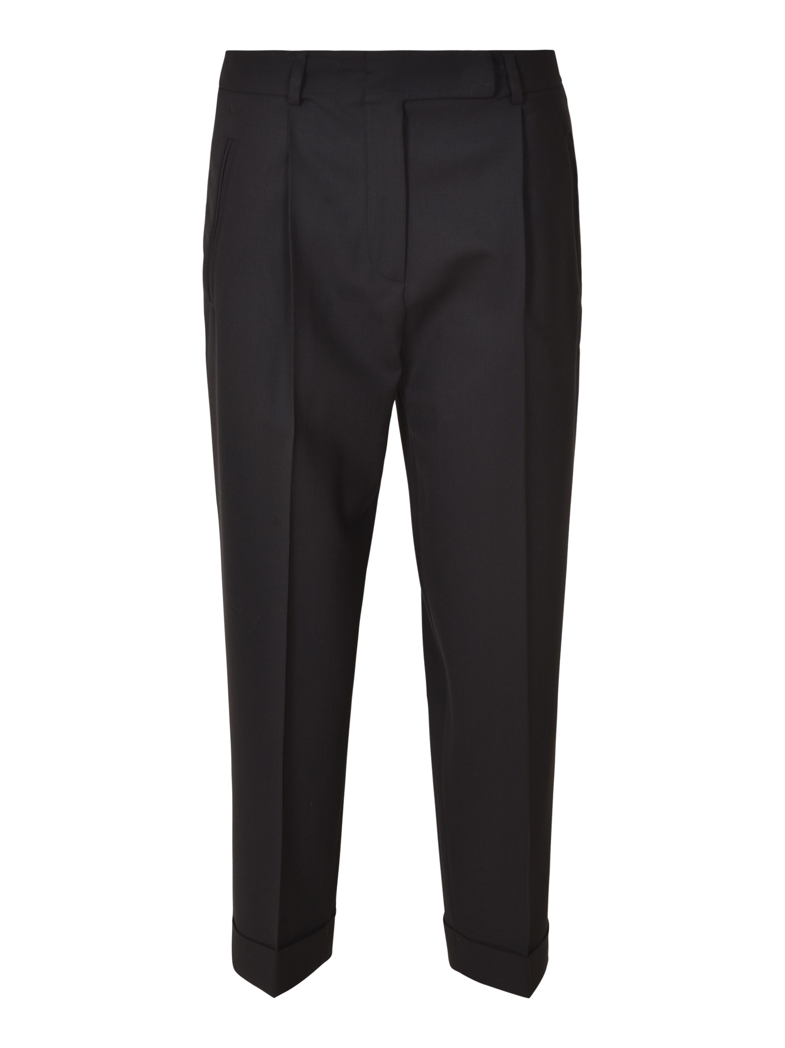 Ql2 Wrap Fitted Trousers In Navy