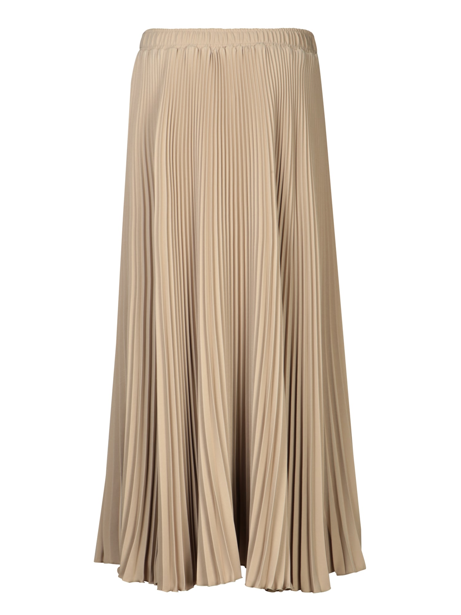 Shop Ermanno Scervino Long Beige Pleated Skirt