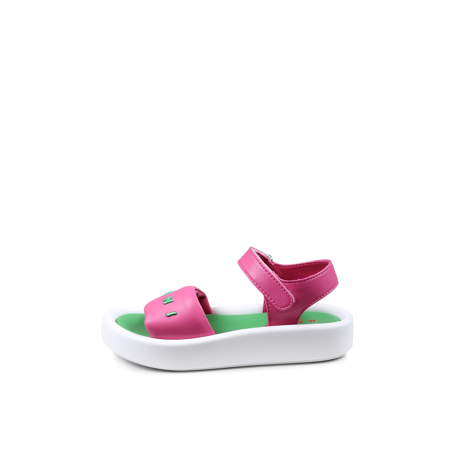Marni Logo-embroidered Sandals In Fuchsia