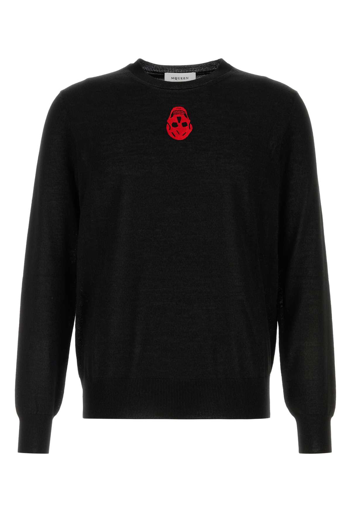 Shop Alexander Mcqueen Black Wool Blend Sweater