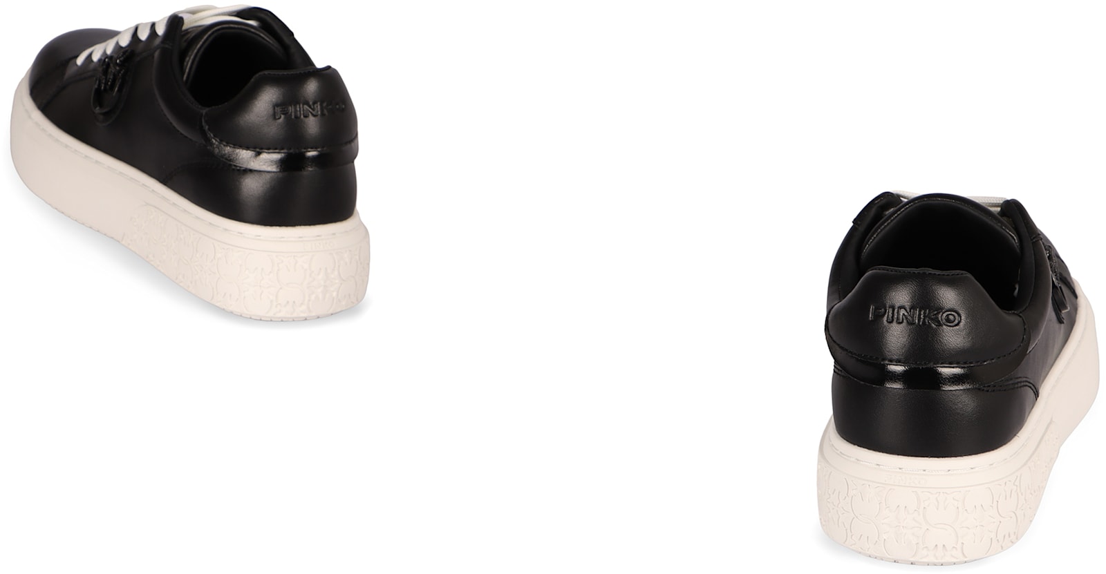 Pinko Monogram Detail Platform Sneakers With In Black