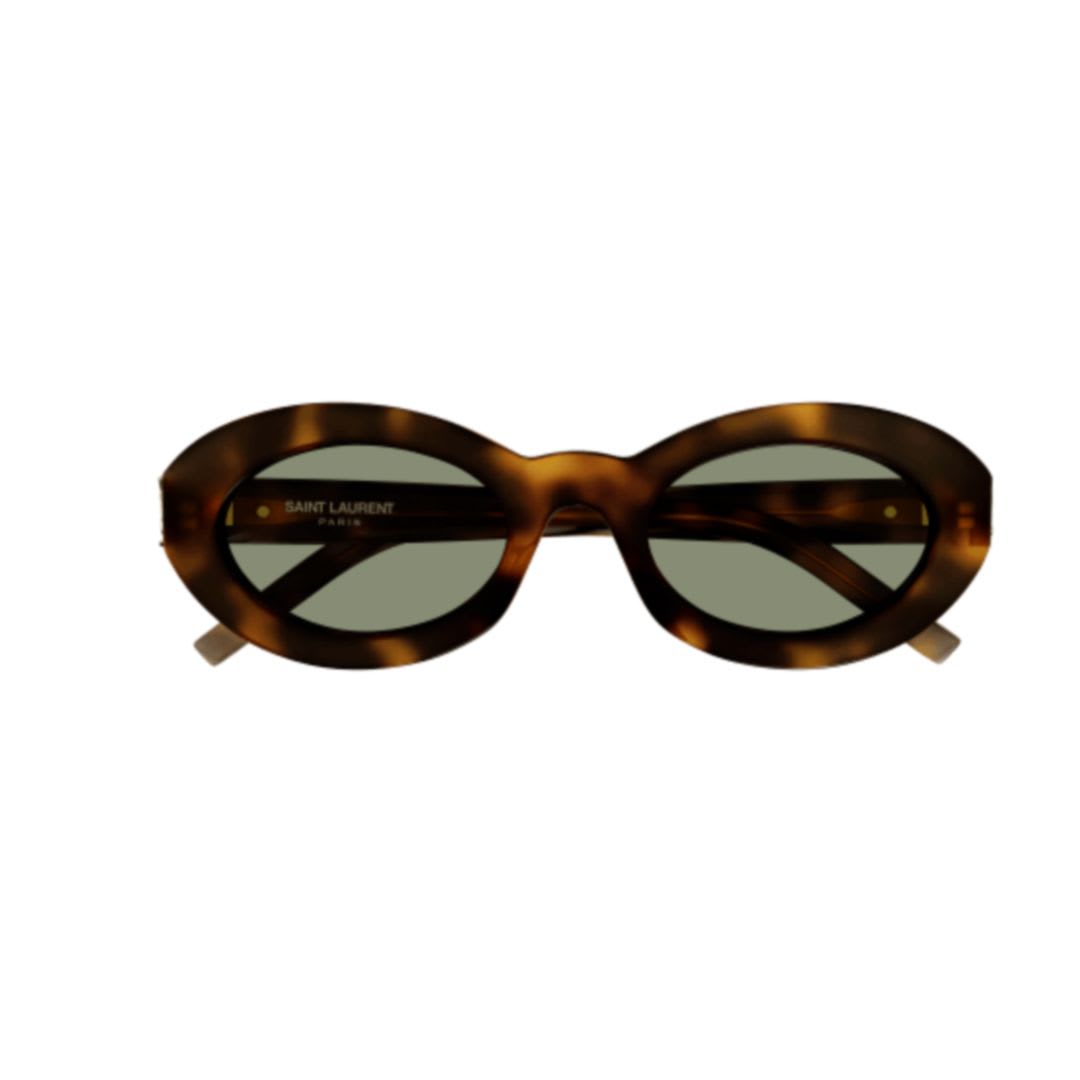 Saint Laurent Sl M136002-havana-havana-green In Green