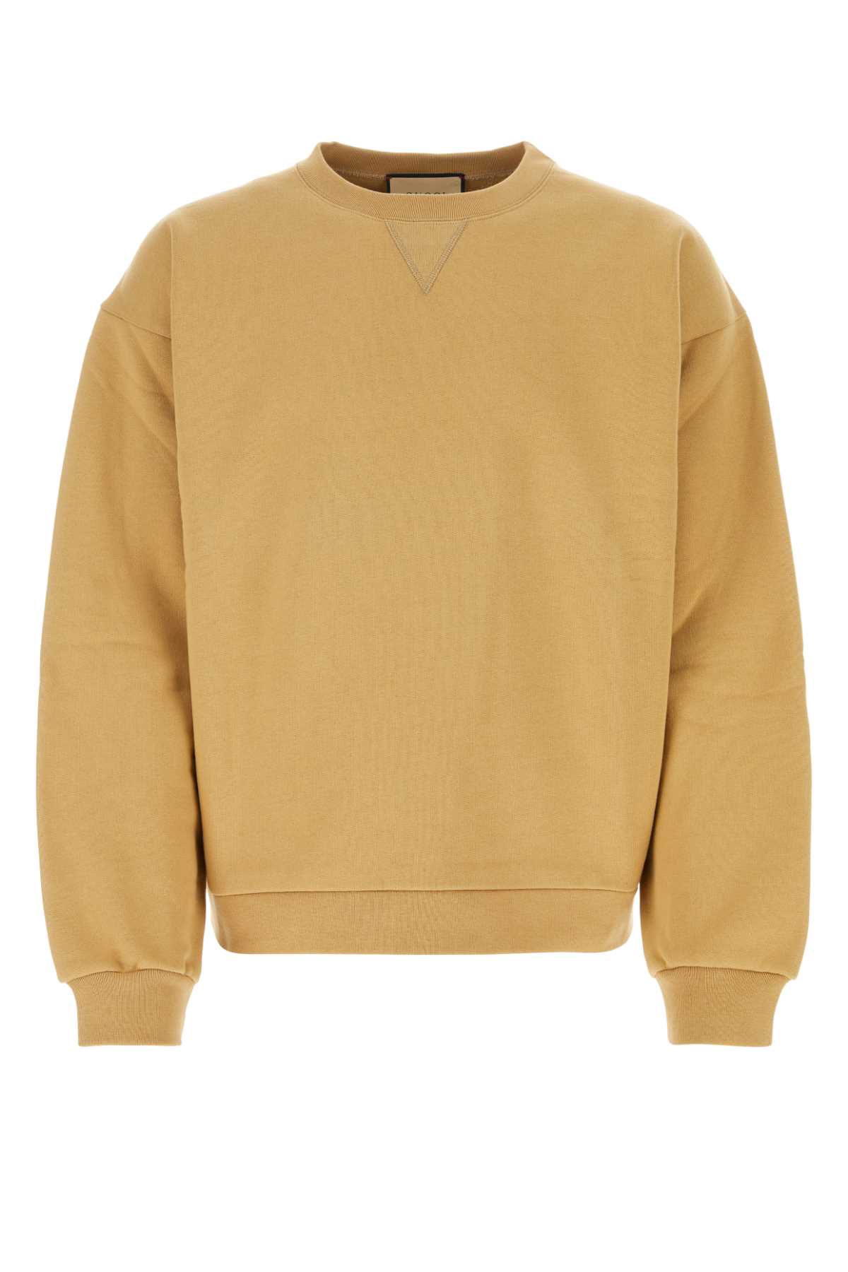 Shop Gucci Mustard Cotton Sweatshirt In Camelmix