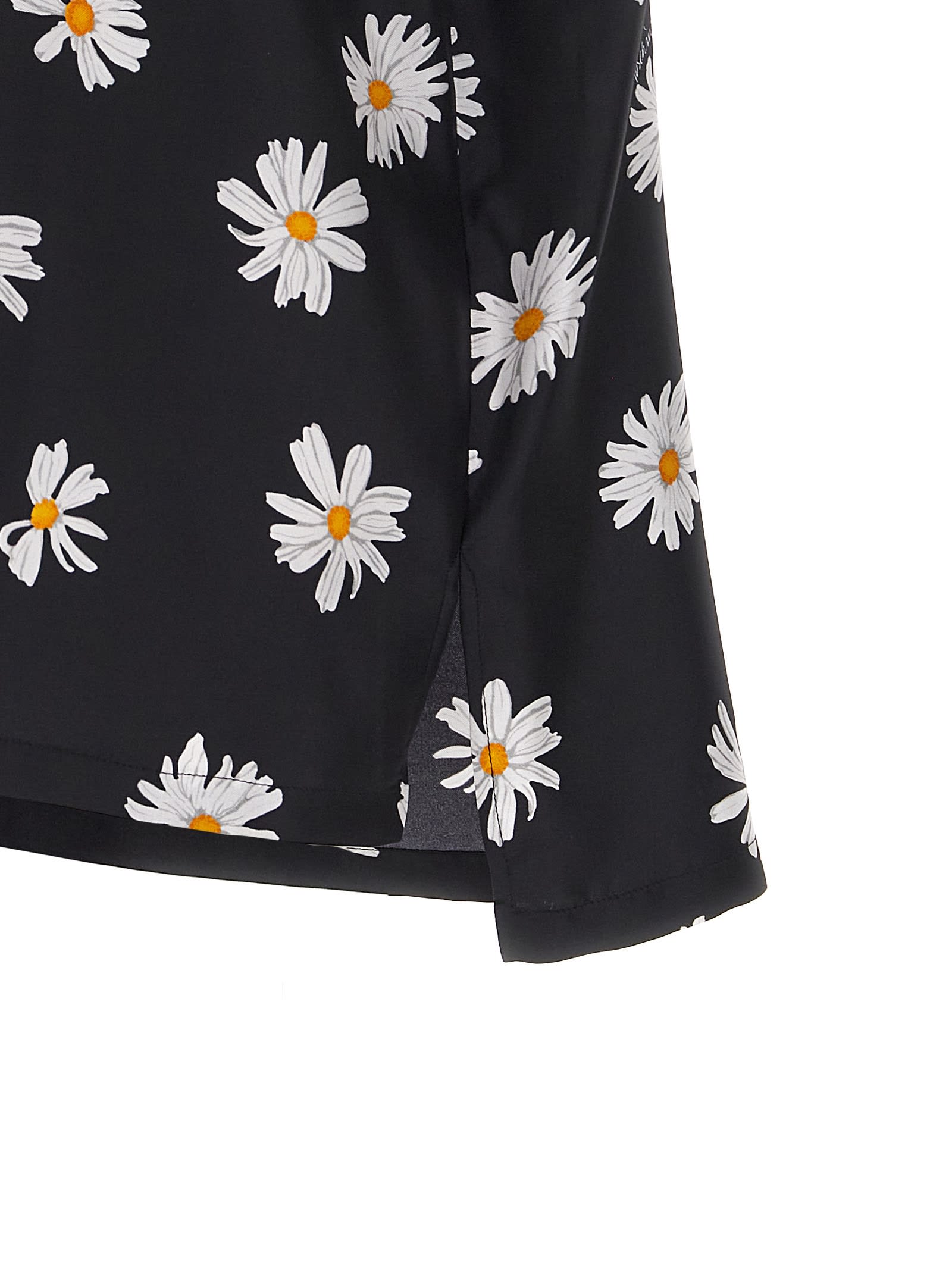 Moschino Twill Shirt Allover Daisy In Black