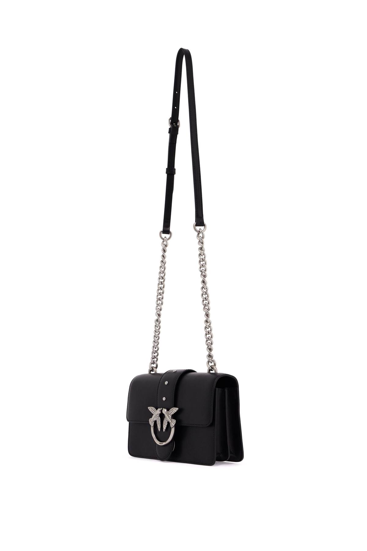 Shop Pinko Classic Love Icon Simply Bag In Nero-old Silver (black)